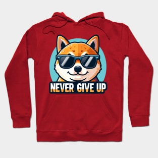 Never Give Up Shiba Inu Hoodie